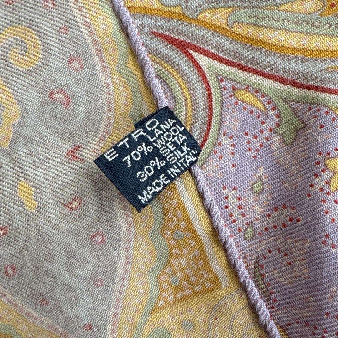 エトロ　ウール&シルク　ストール　ETRO ペイズリー　イタリア製　SILK 毛