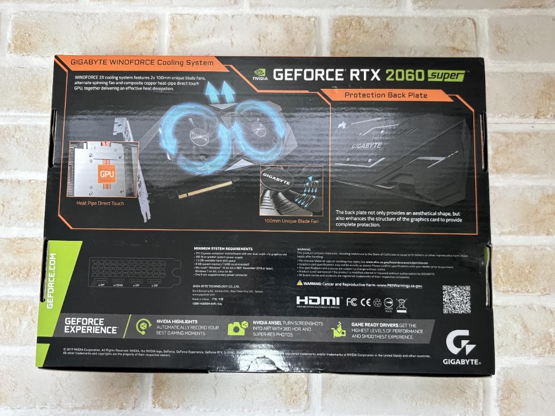 【外箱あり・美品】GIGABYTE GeForce RTX 2060 SUPER