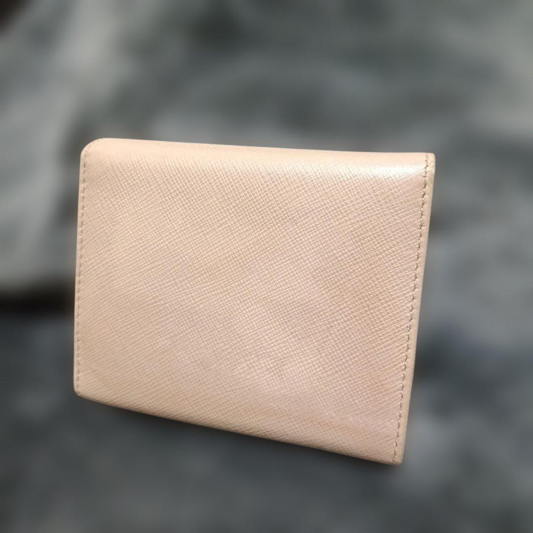 プラダ三つ折り財布 PRADA折財布 ベージュ