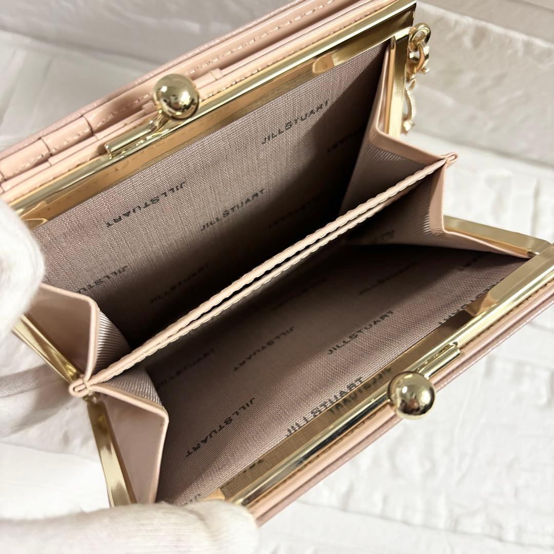 JILLSTUART エターナル ピンク 二つ折り財布　がま口　チャーム付き