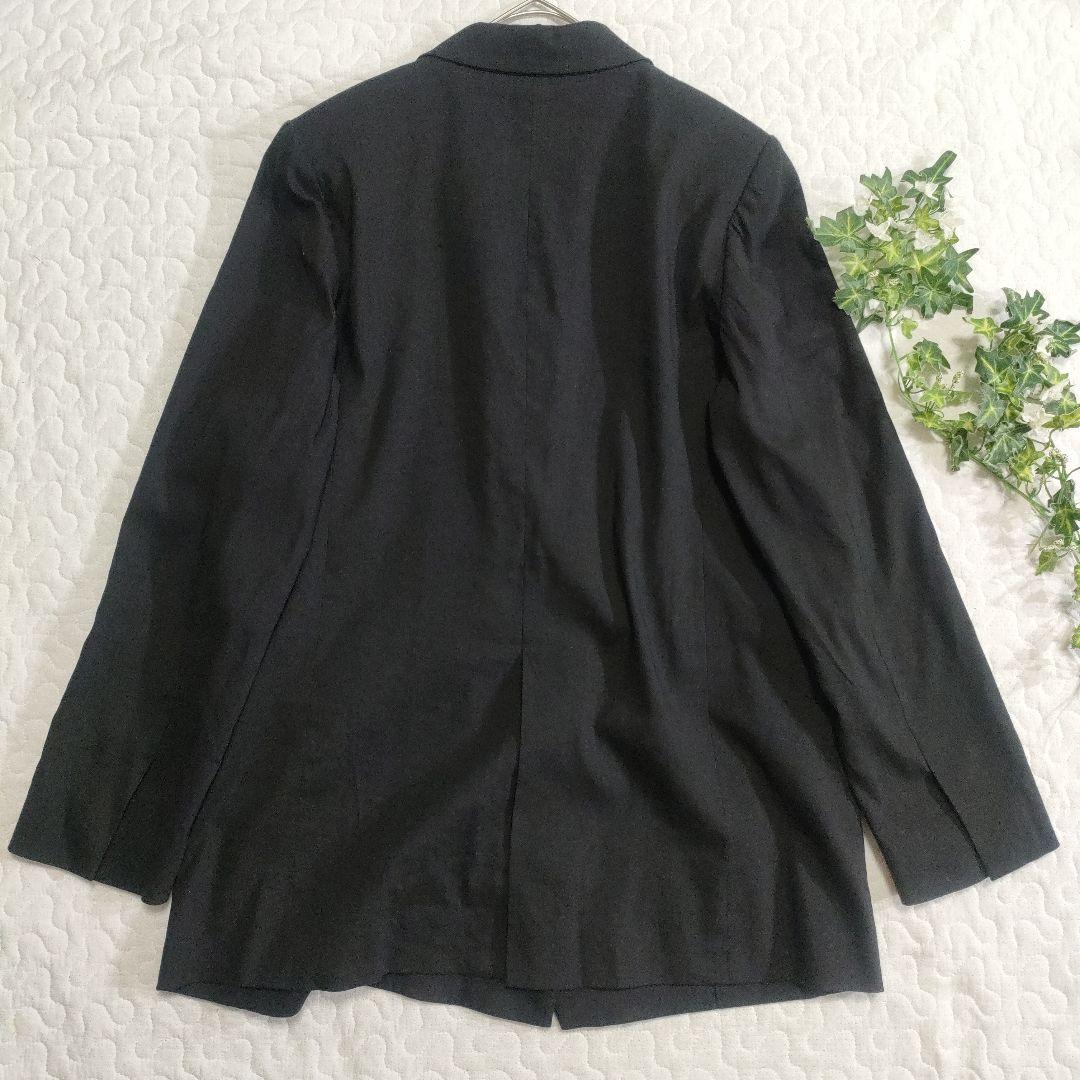美品✨プルミエアロンディスモン　麻×レーヨン　ダブルジャケット　黒