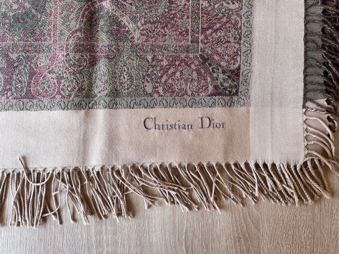 【未使用】Christian Dior ペイズリー柄ストール
