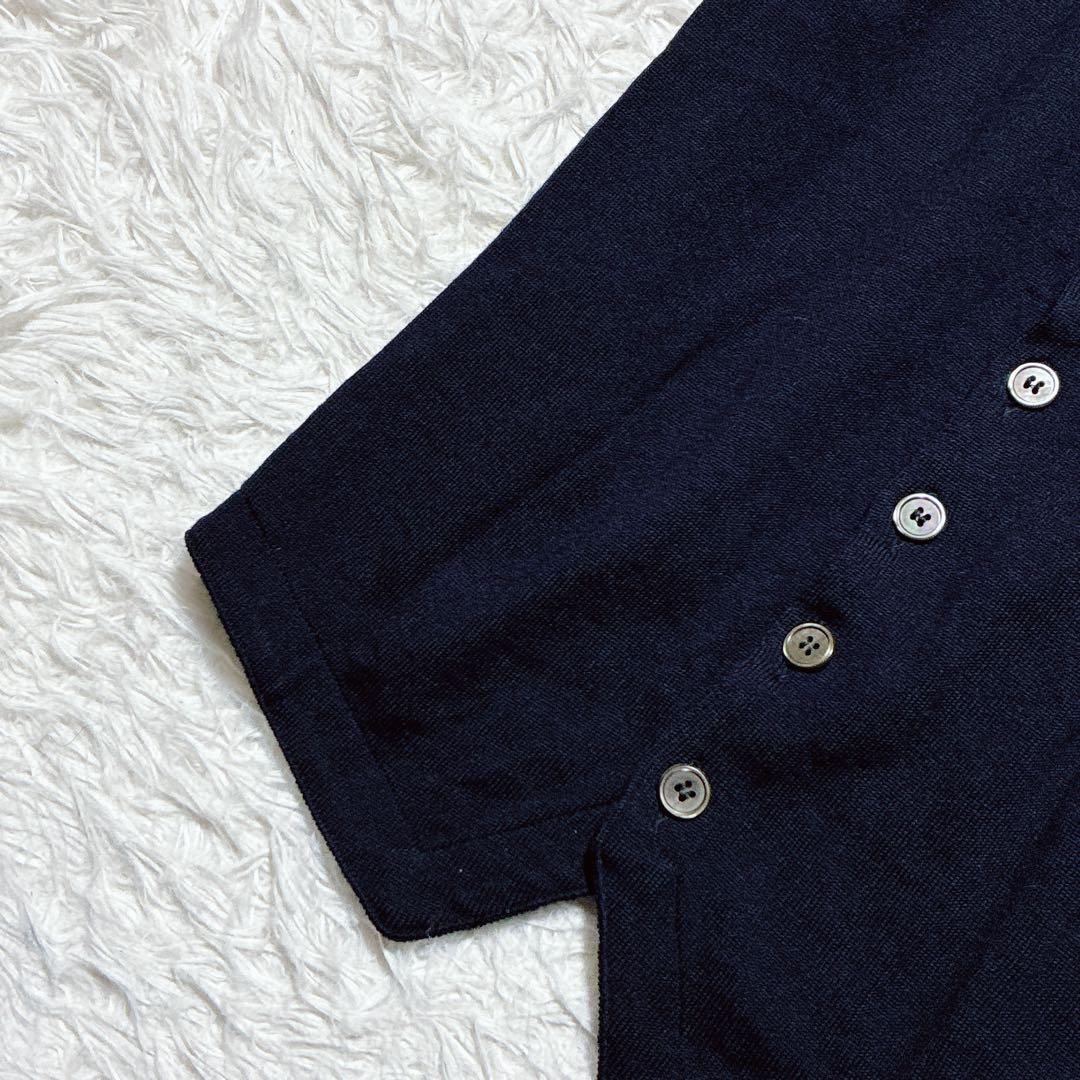 良品⭐️グランサッソ　ウールベスト　ジレ　近年　ネイビー　サイズ46