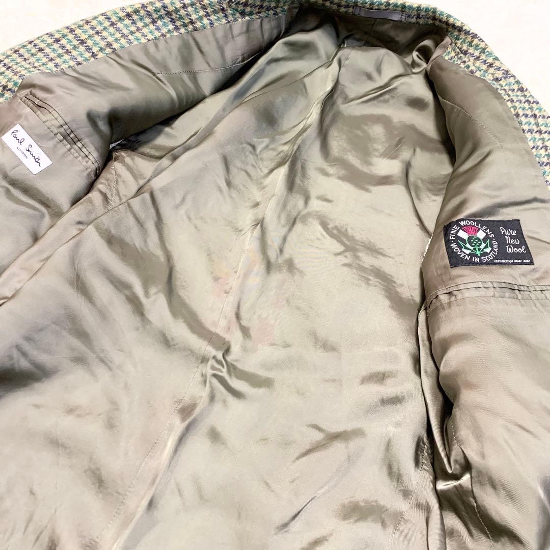 【希少】PaulSmith テーラードジャケット　グレンチェック　千鳥格子　L