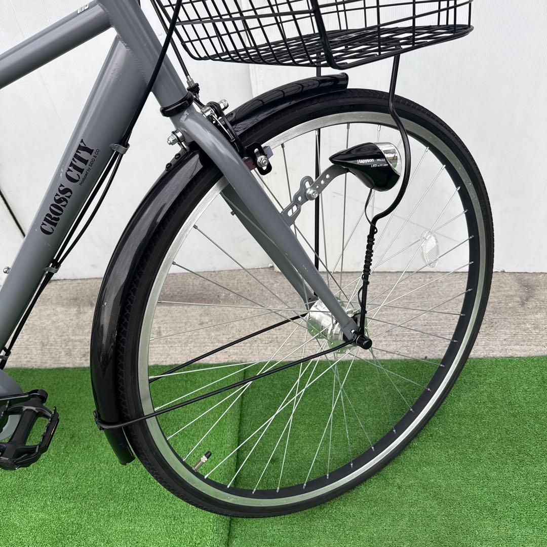 自転車27インチ オートライト クロスバイク とても綺麗 【引き取り限定】