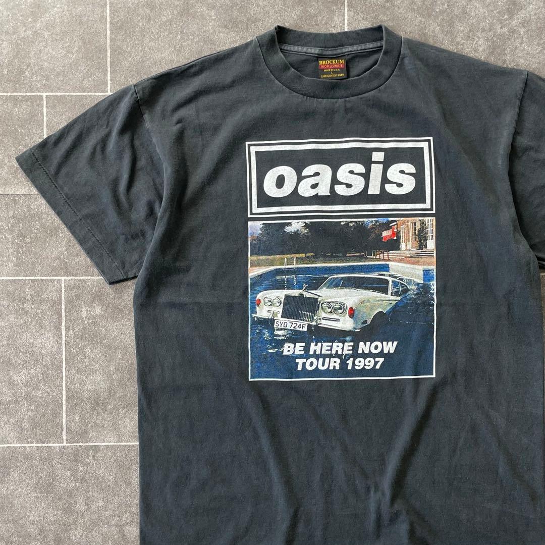 oasis オアシス BE HERE NOW S/S バンドTシャツ L 墨黒