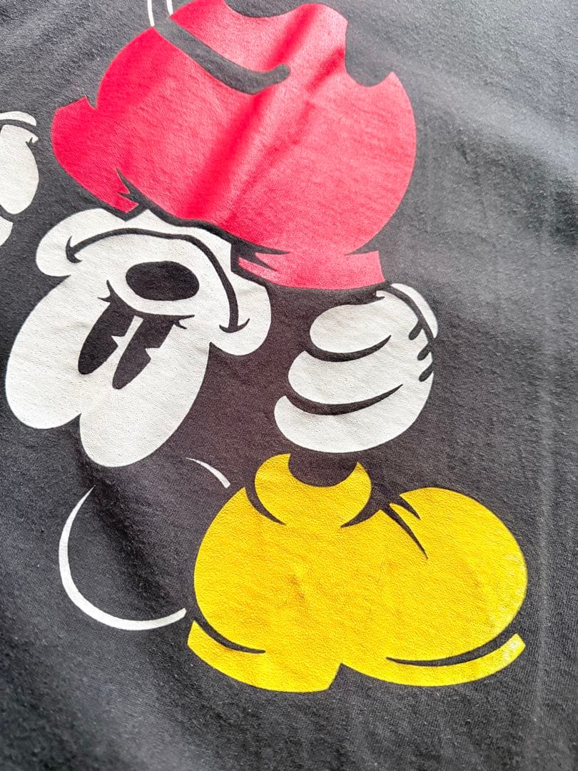 【USA製】90s 逆さミッキー ヴィンテージ プリントTシャツ ★ブラック