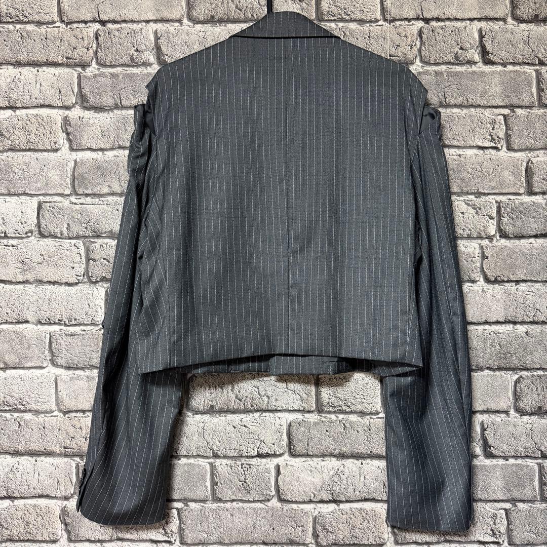 【美品】HARE　カットアウトベルトショートジャケット　グレー　テーラード