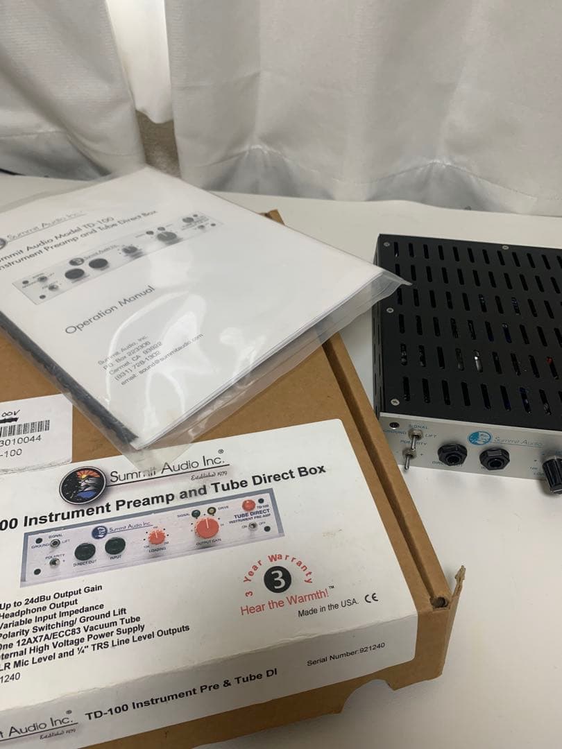 SUMMIT AUDIO TD-100 真空管d.i.
