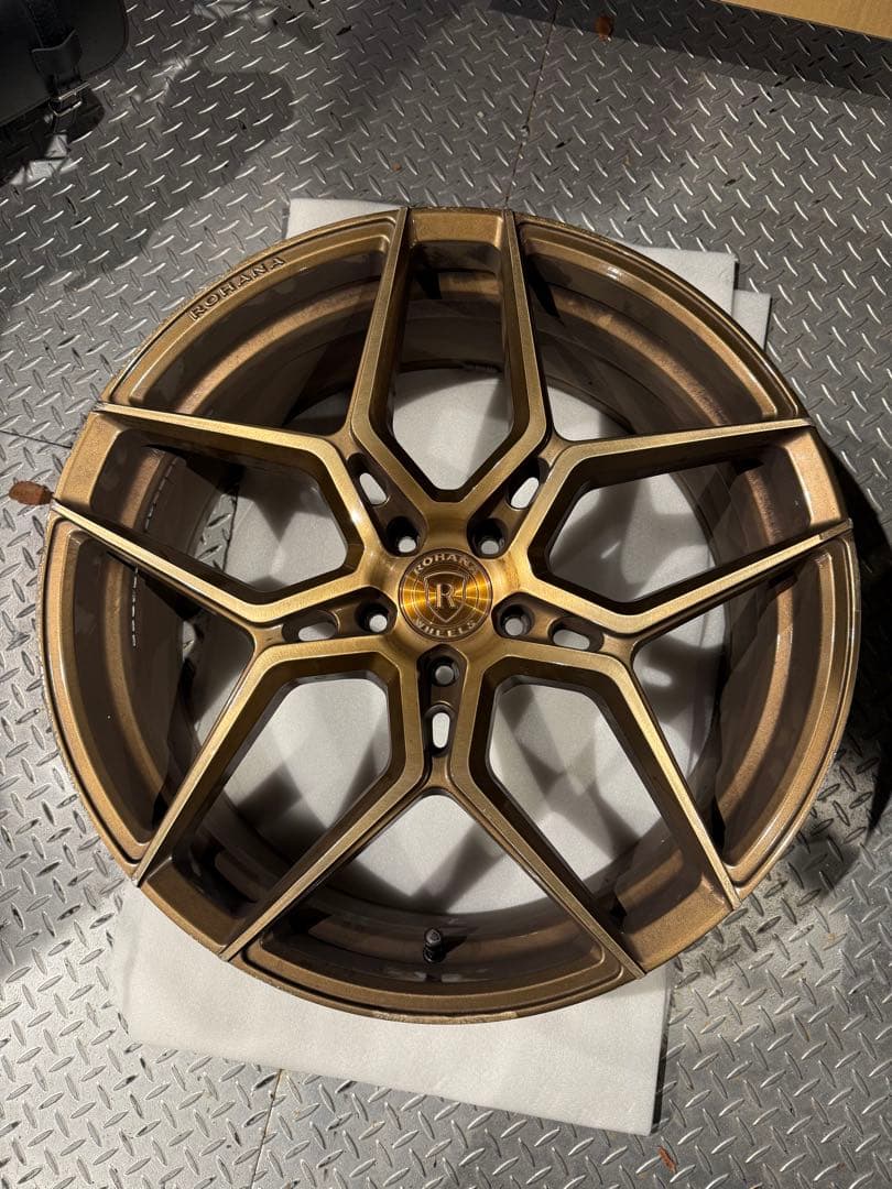 22インチ ゴールド 5スポーク アルミホイール ROHANA WHEELS