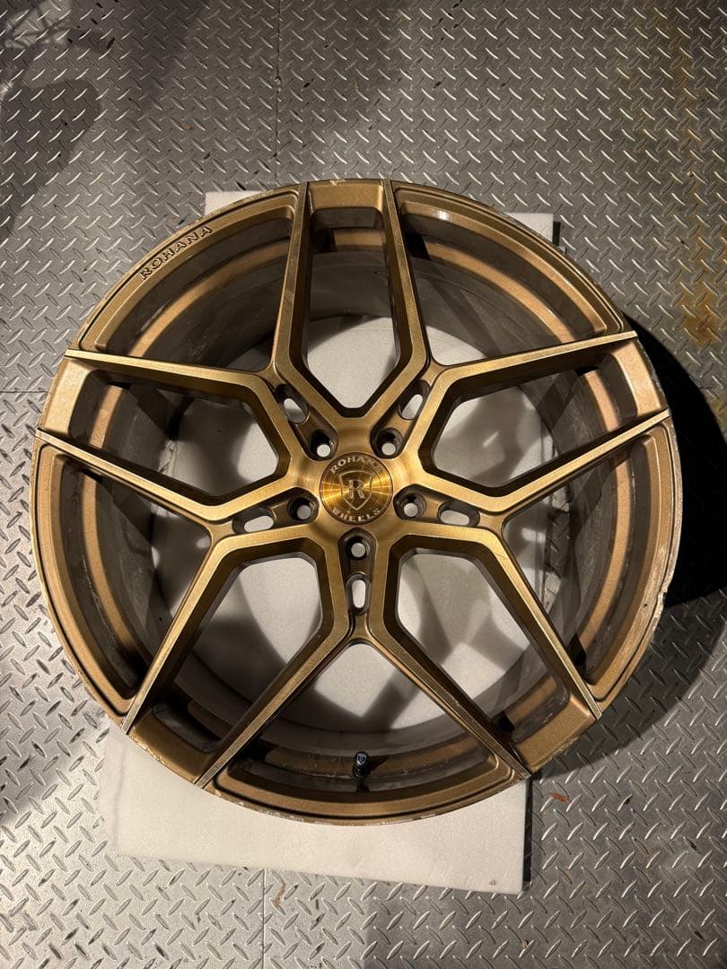 22インチ ゴールド 5スポーク アルミホイール ROHANA WHEELS