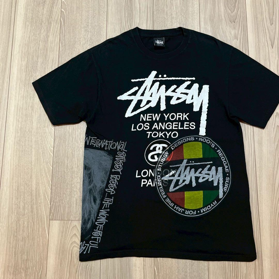 【希少】00's STUSSY テストプリント Tシャツ ローラ ブラック M