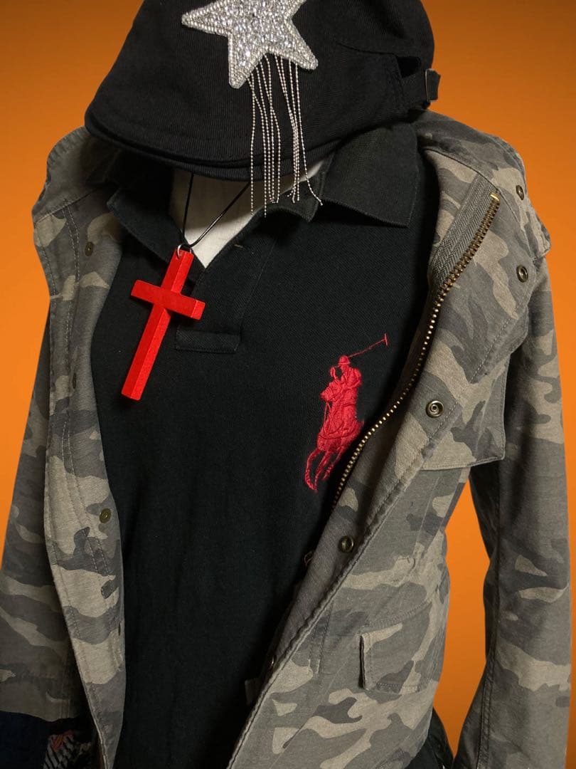 poloビックポニー黒ポロRalph Lauren y2kフェアリーグランジ平成