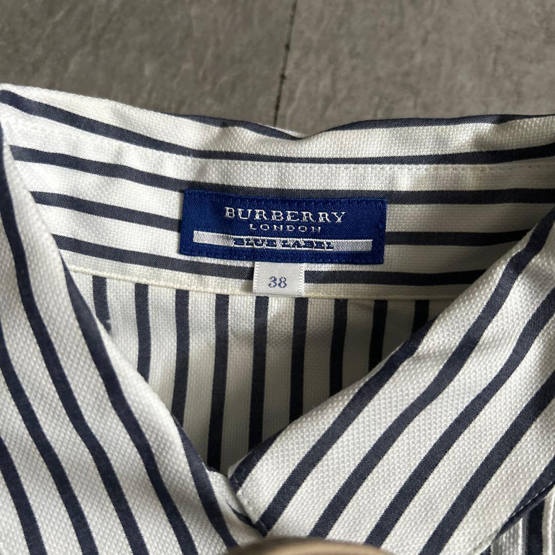 BURBERRYBLUE LABELストライプシャツワンピース三陽商会サイズ38