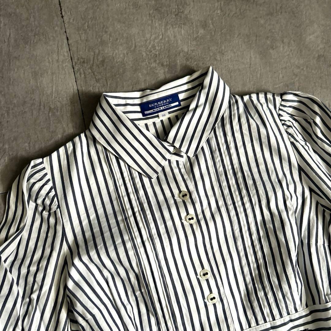 BURBERRYBLUE LABELストライプシャツワンピース三陽商会サイズ38