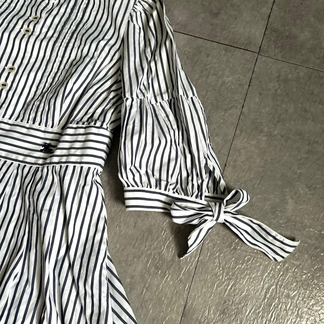 BURBERRYBLUE LABELストライプシャツワンピース三陽商会サイズ38