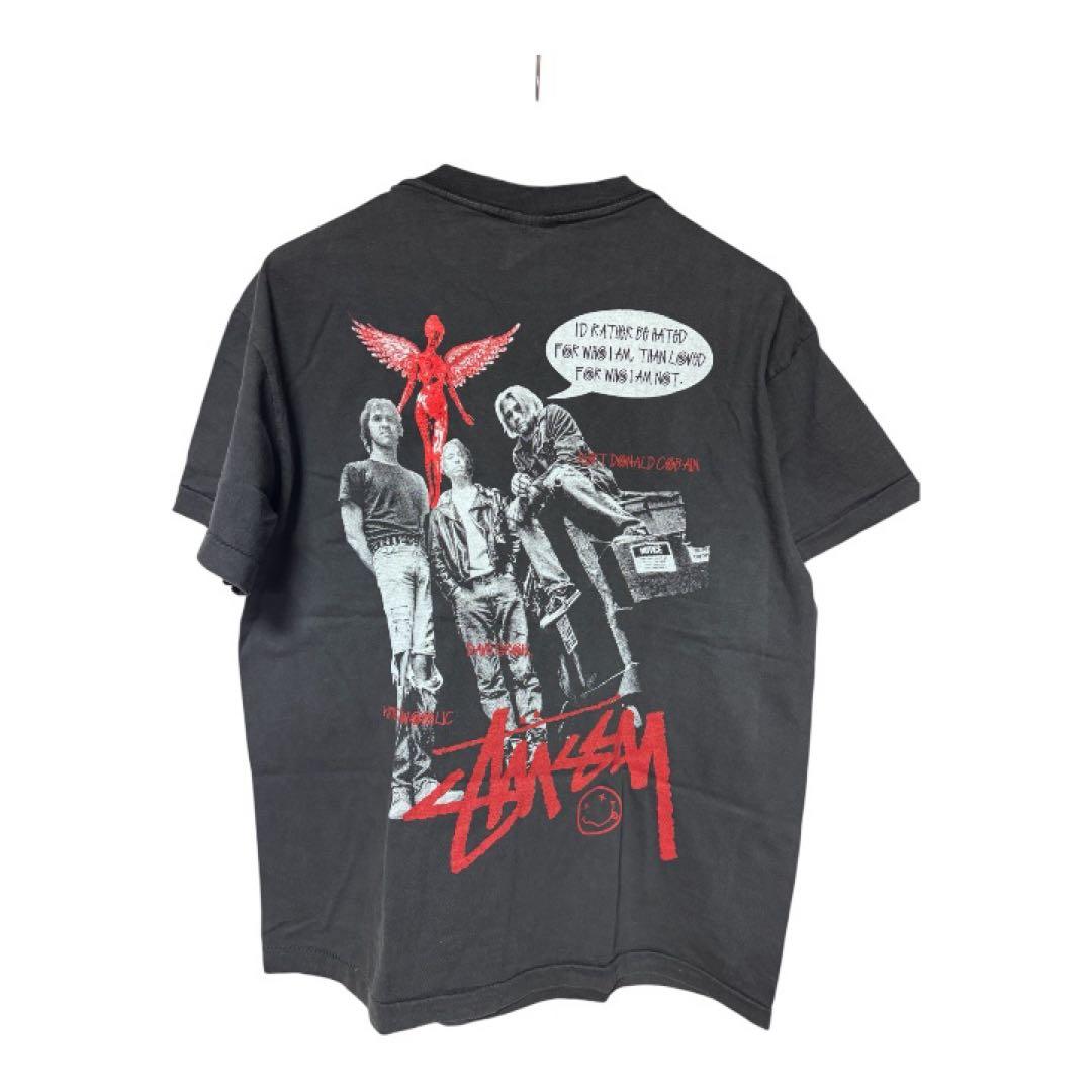 stussy × nirvāṇa print tシャツ XL