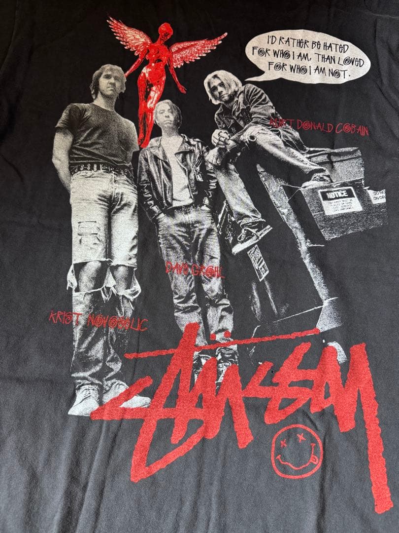 stussy × nirvāṇa print tシャツ XL