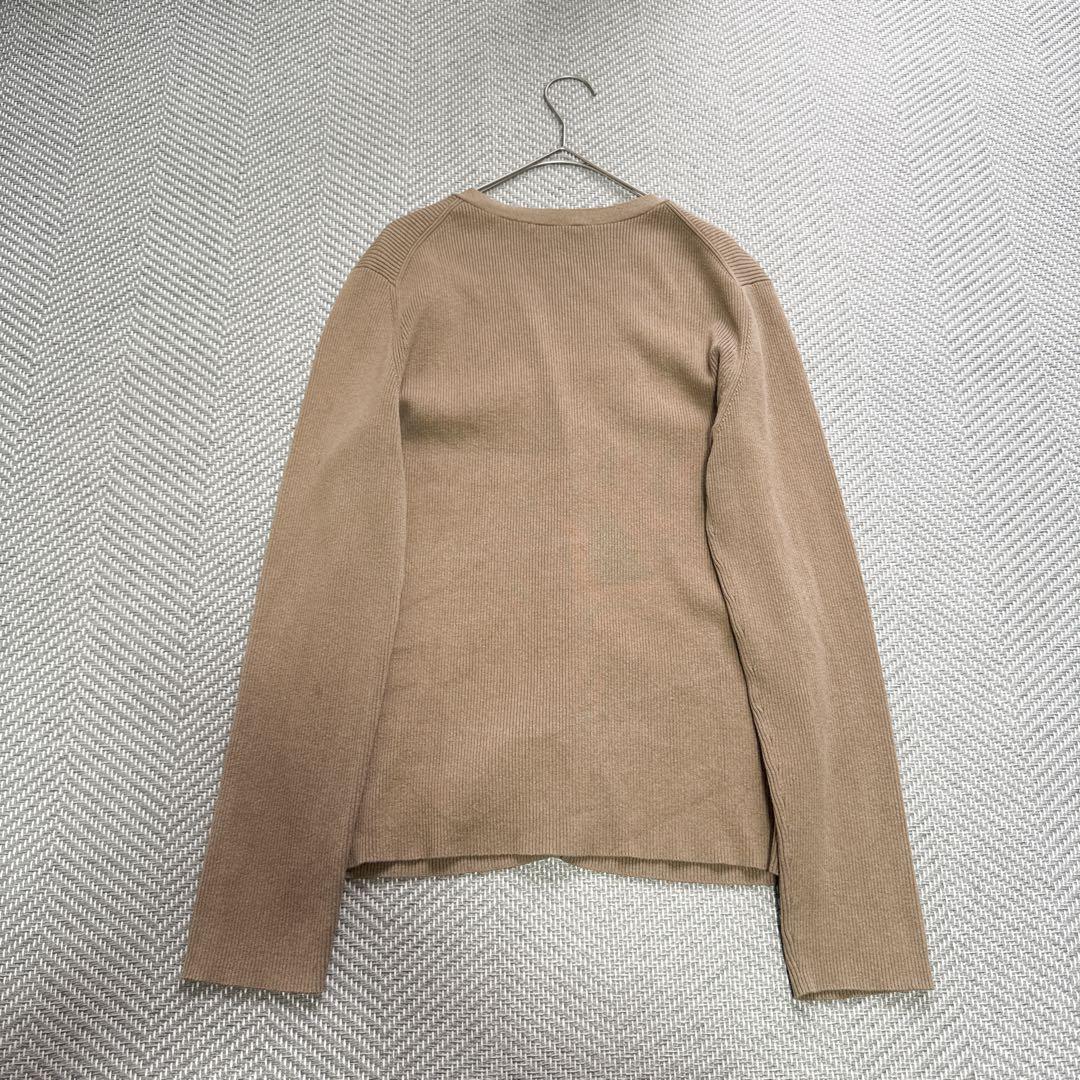 美品 EVERYDAY I LIKE リブニットカーディガン Vネック キャメル