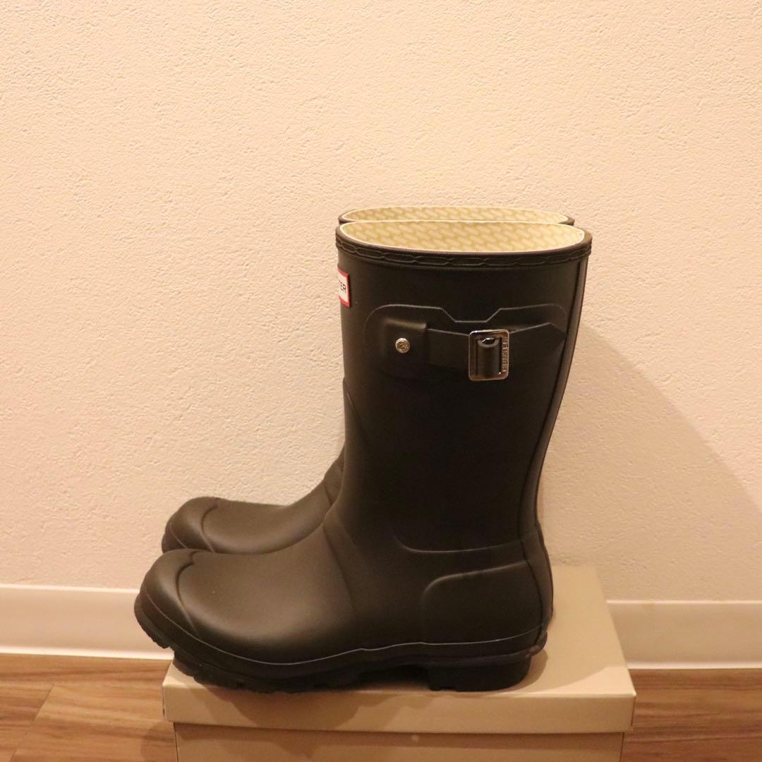 HUNTER カーキ ショートレインブーツ