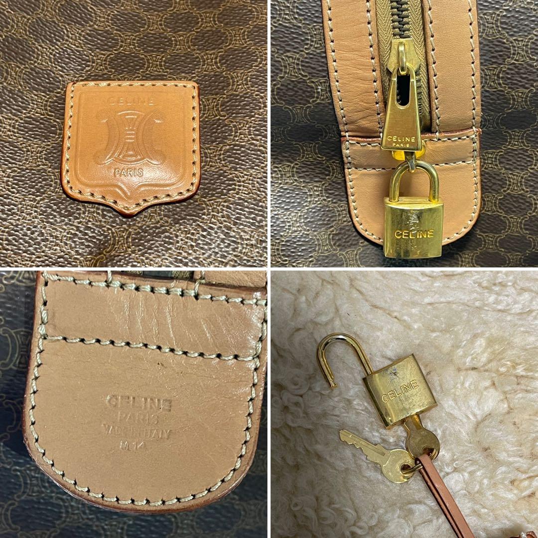 ★CELINE★ボストンバッグ★旅行鞄★マカダム柄★鍵付き★PVC ★大容量★
