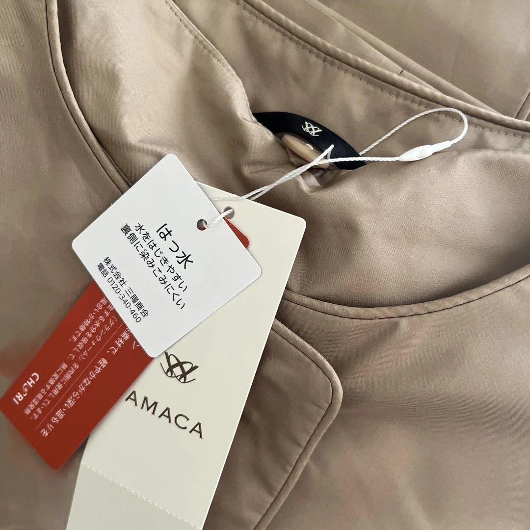 新品未使用 AMACA シルキータフタ 3wayコート 撥水 ノーカラーコート