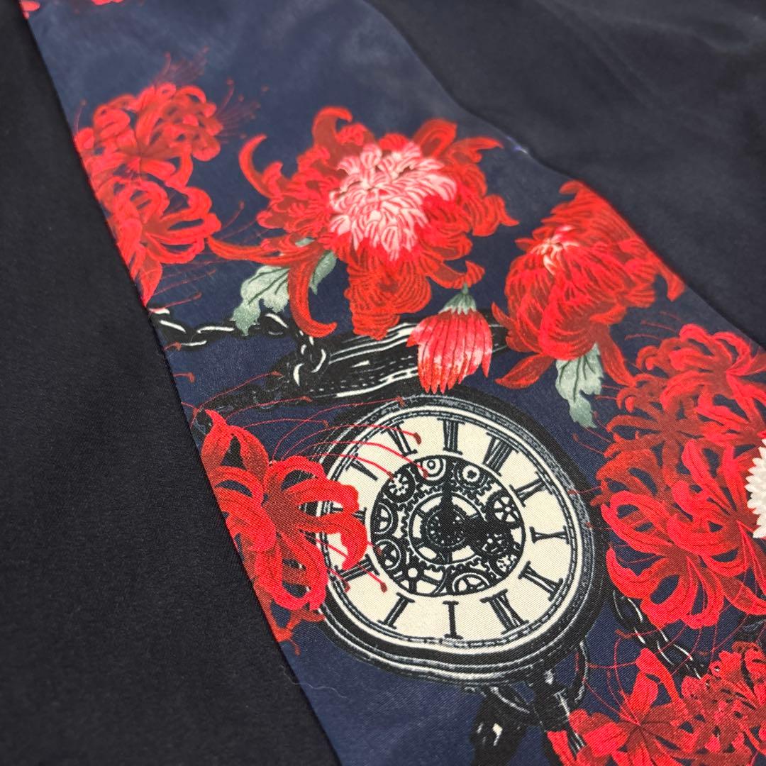 【美品】【生産終了品】ふりふ ノースリーブ ワンピース 紺 曼珠沙華