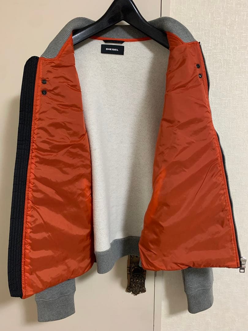 DIESEL キルティング×スウェット 切替 ジャケット MA-1風 Lサイズ