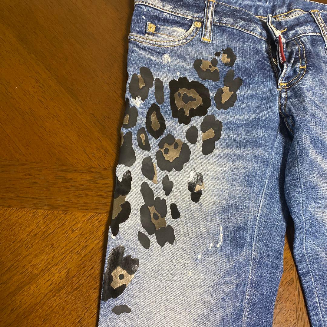 DSQUARED2レオパード柄デニムパンツ