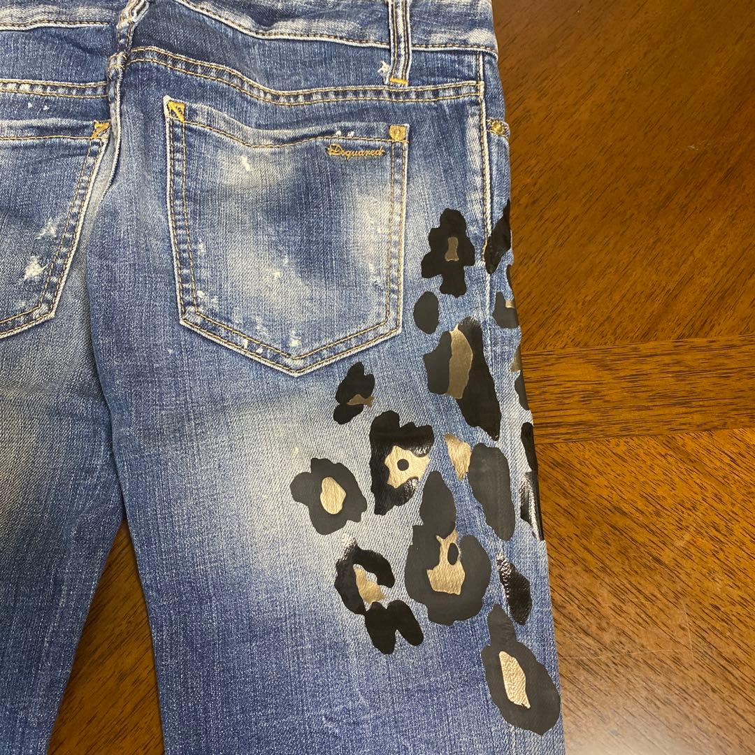 DSQUARED2レオパード柄デニムパンツ