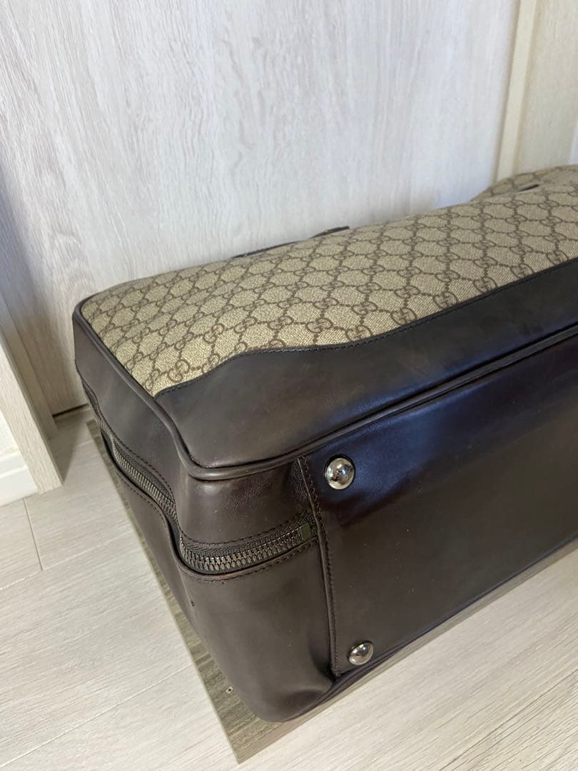 極稀少 GUCCI ボストンバッグ　GG スプリーム　レザー　PVC 大容量