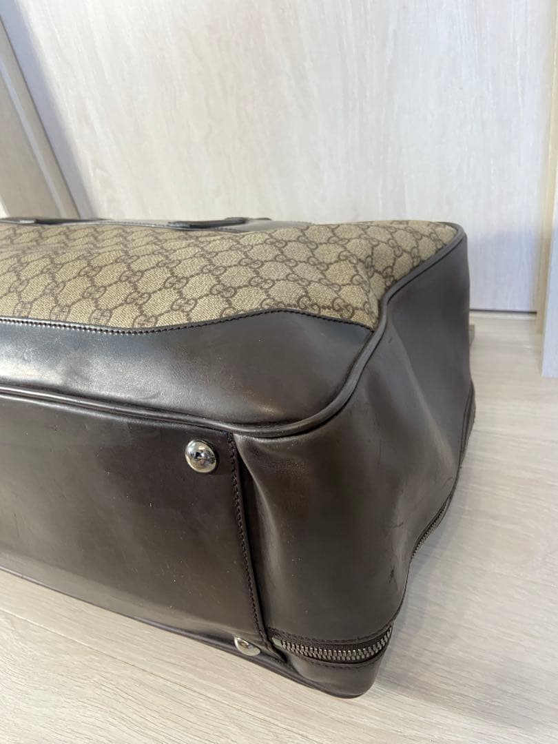 極稀少 GUCCI ボストンバッグ　GG スプリーム　レザー　PVC 大容量