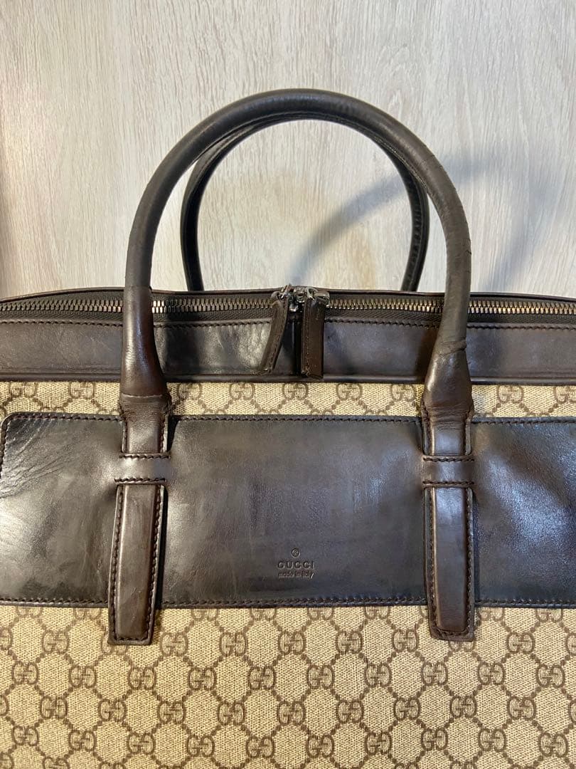 極稀少 GUCCI ボストンバッグ　GG スプリーム　レザー　PVC 大容量