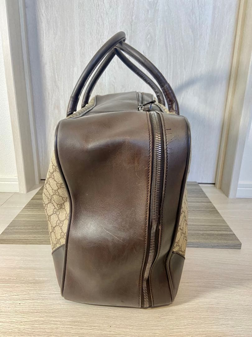 極稀少 GUCCI ボストンバッグ　GG スプリーム　レザー　PVC 大容量