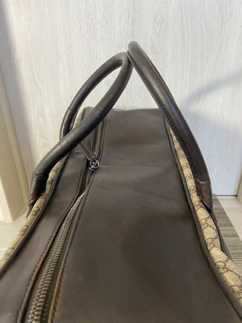 極稀少 GUCCI ボストンバッグ　GG スプリーム　レザー　PVC 大容量