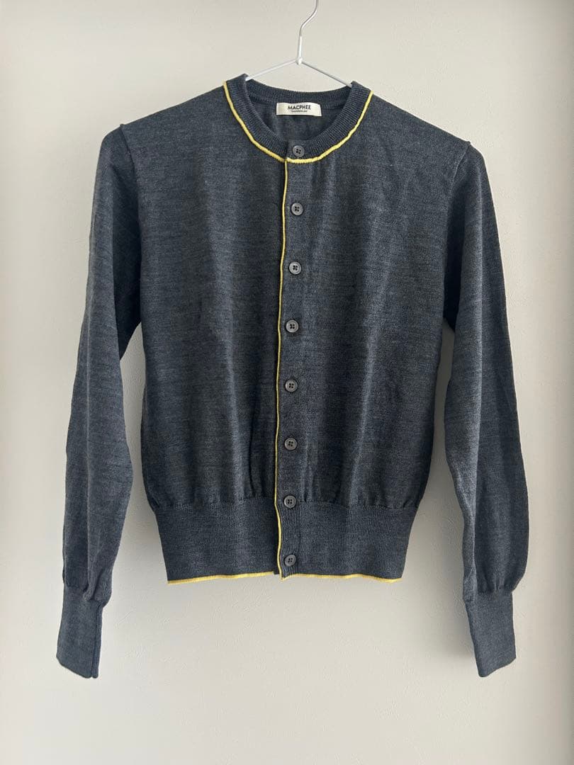 極美品 25aw 現行 マカフィー プレーンウール クルーネックカーディガン