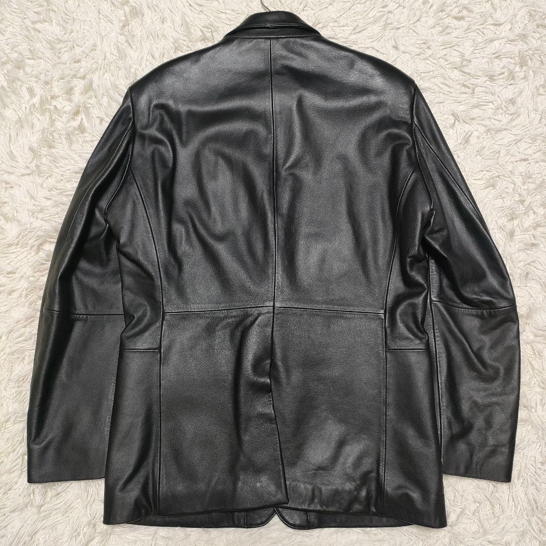 【美品】 羊革　CHRISTIAN MODE　テーラードジャケット　黒　メンズ