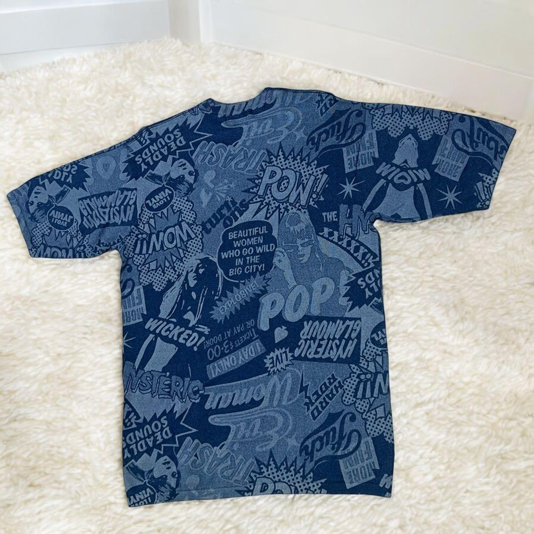 【レア】ヒステリックグラマー　総柄　コミック柄 ヒスガール　ニット Tシャツ　L