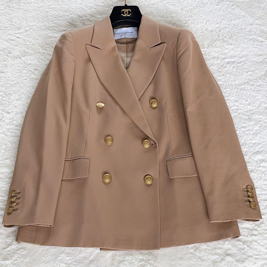 美品✨【ユナイテッドアローズ】金ボタンダブルブレストジャケット6Bブレザー 36