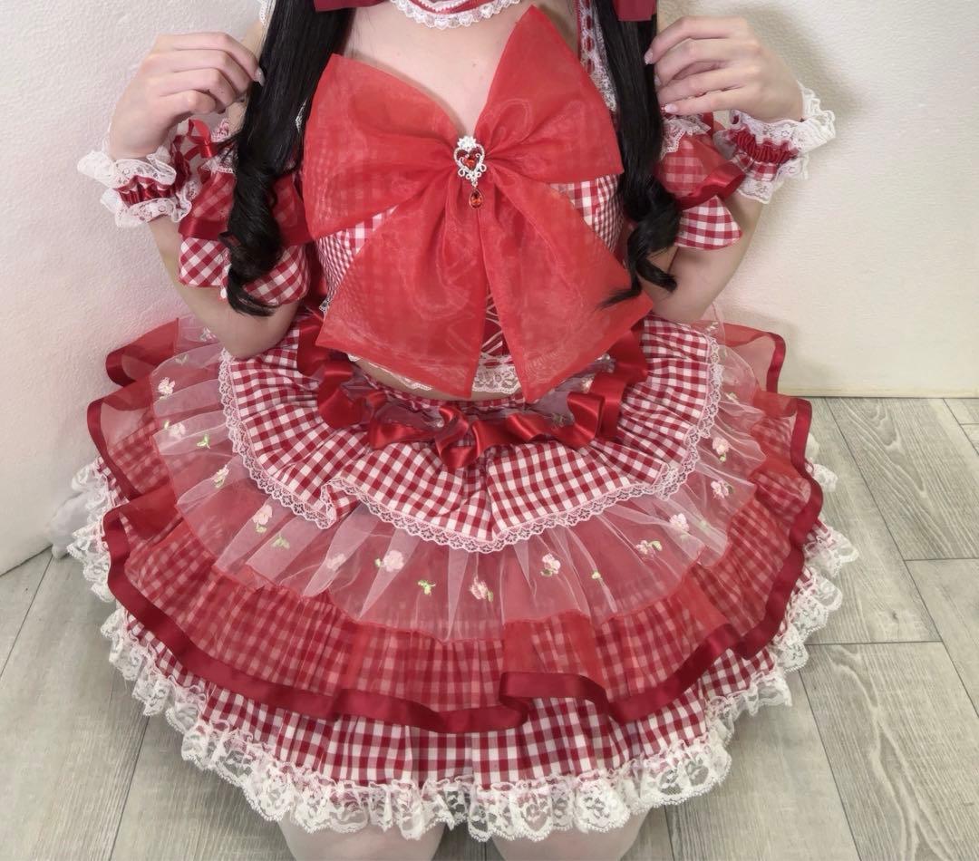アイドル衣装 赤 コンカフェ