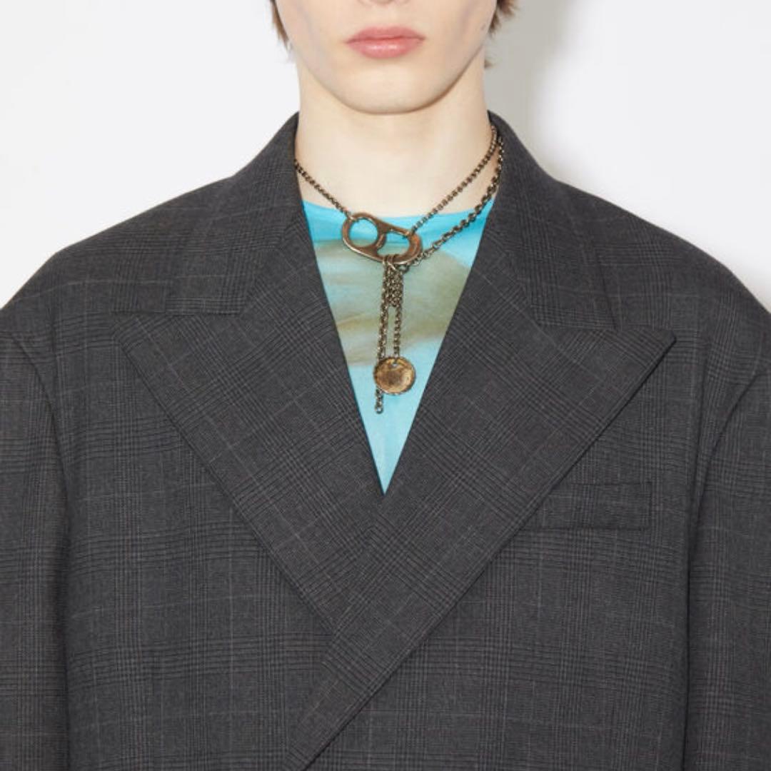 【hasu】Acne Studiosグレーダブルブレストチェックジャケット