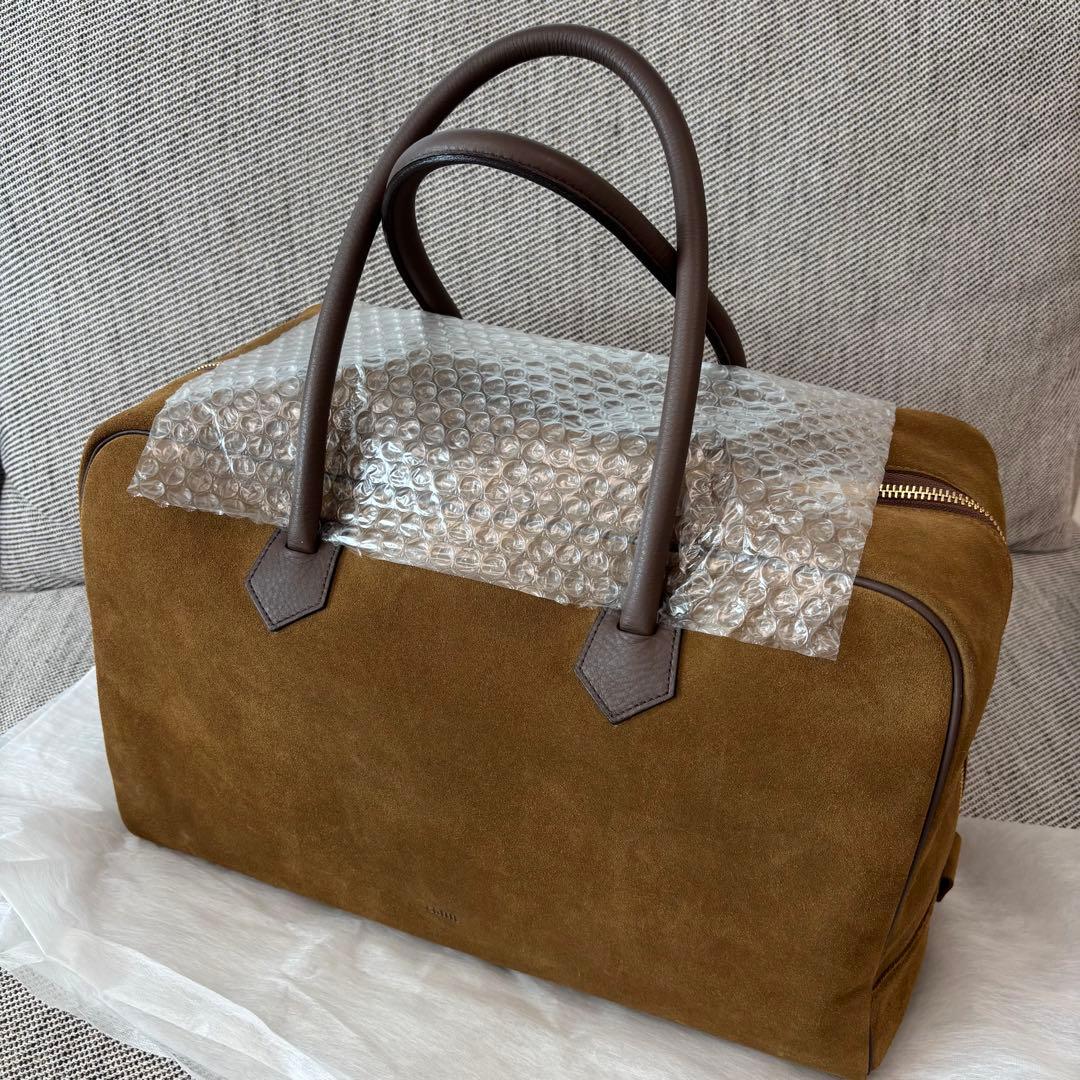 【美品】chiiiibagスウェードビッグボストンバッグ　キャメル