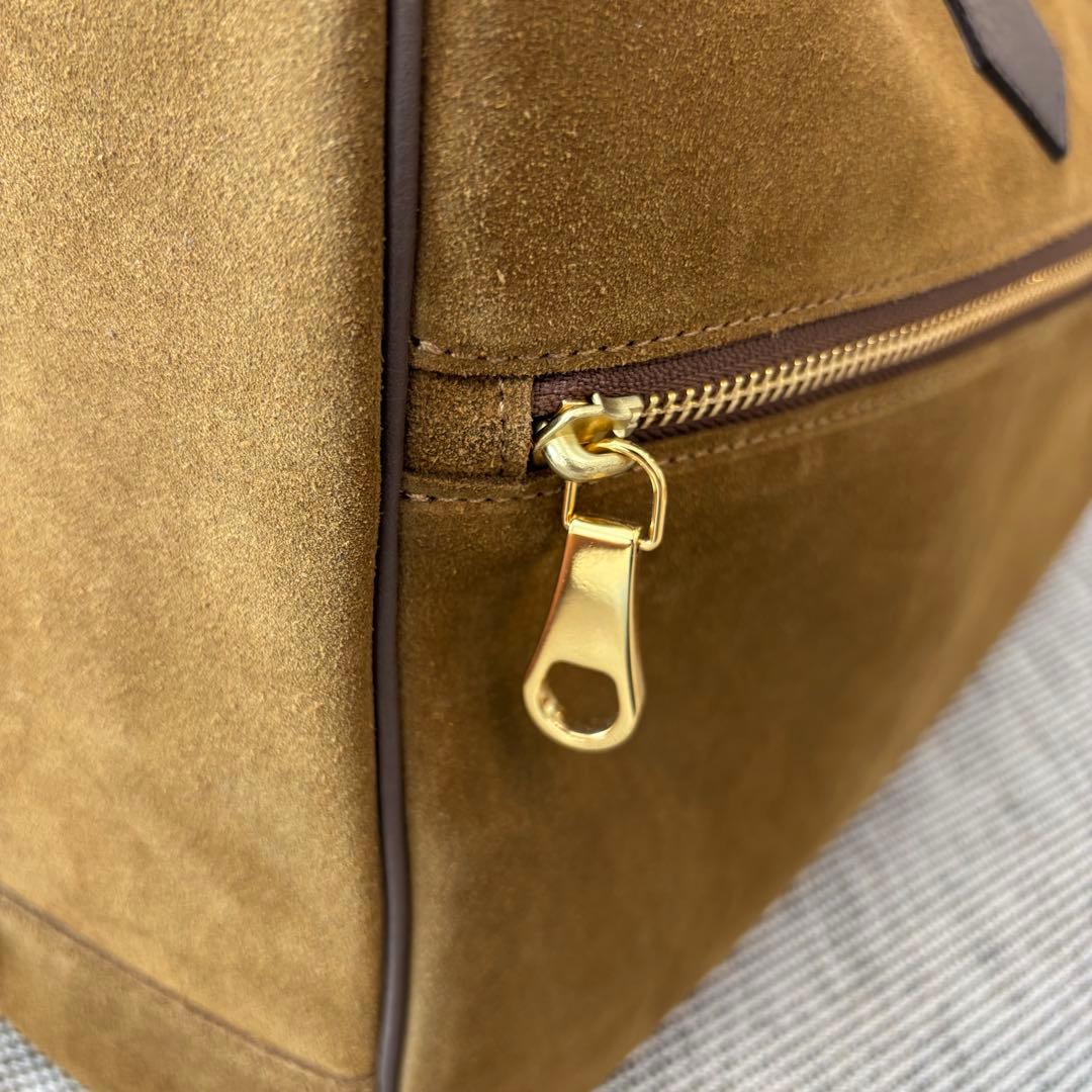 【美品】chiiiibagスウェードビッグボストンバッグ　キャメル