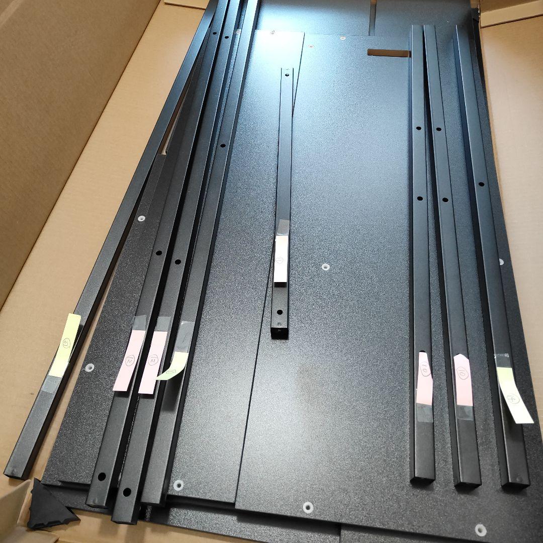 パソコンデスク黒　PC2台棚　左右入替　幅130　引出コンセント　コーナーデスク