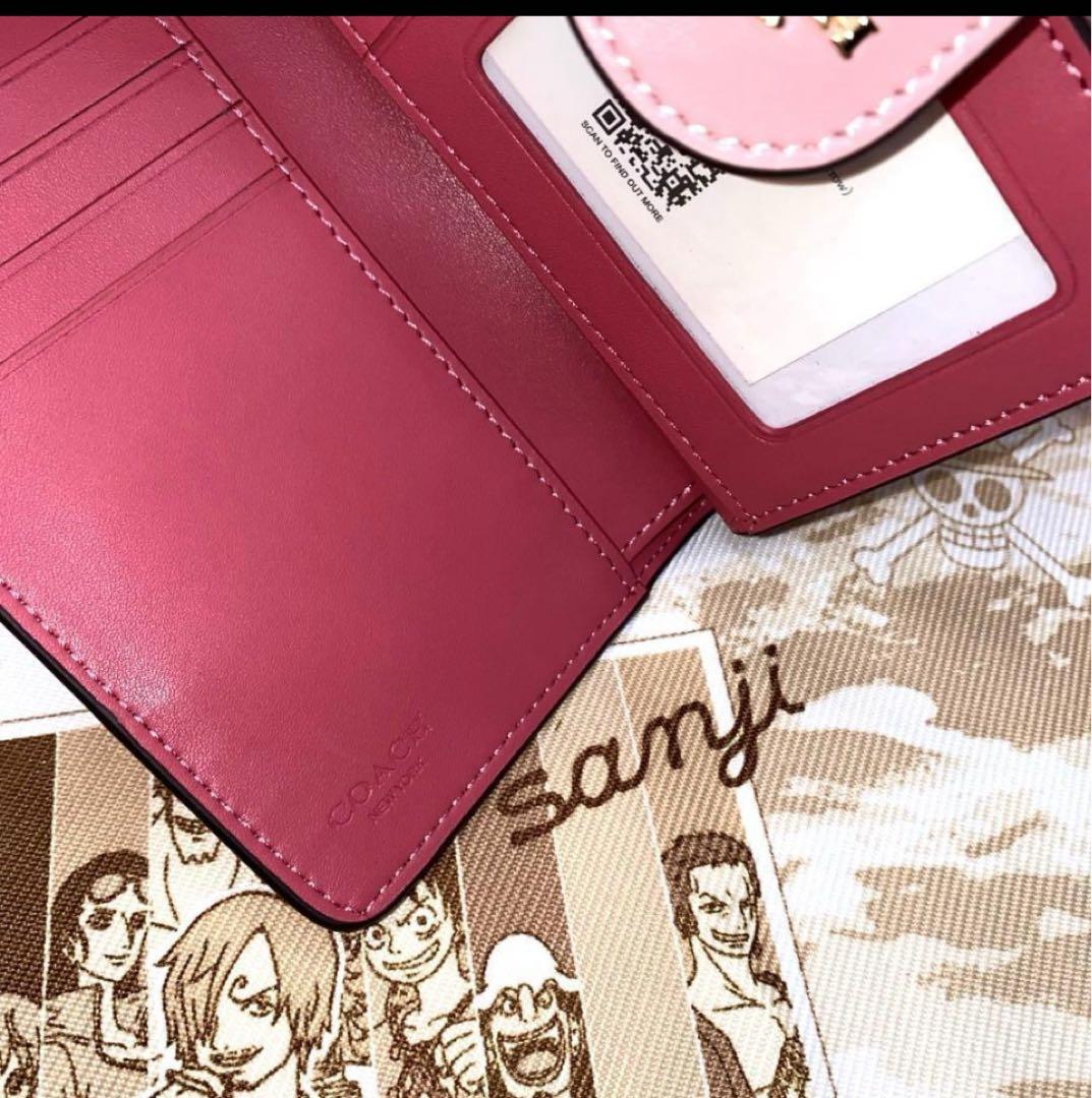 コーチCOACHシグネチャーレザーミディアム財布.パウダーピンク