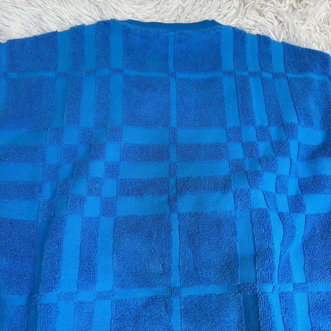 オ*フ様 美品 BURBERRY/バーバリー チェック柄 パイル地 厚手 半袖T