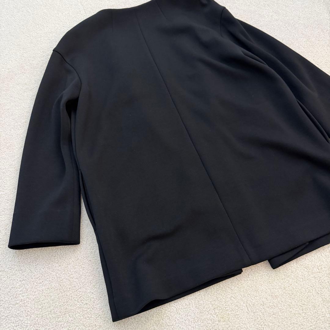 Theory luxe ノーカラー 羽織り 黒 38 キレイめ✨カジュアル 春✨