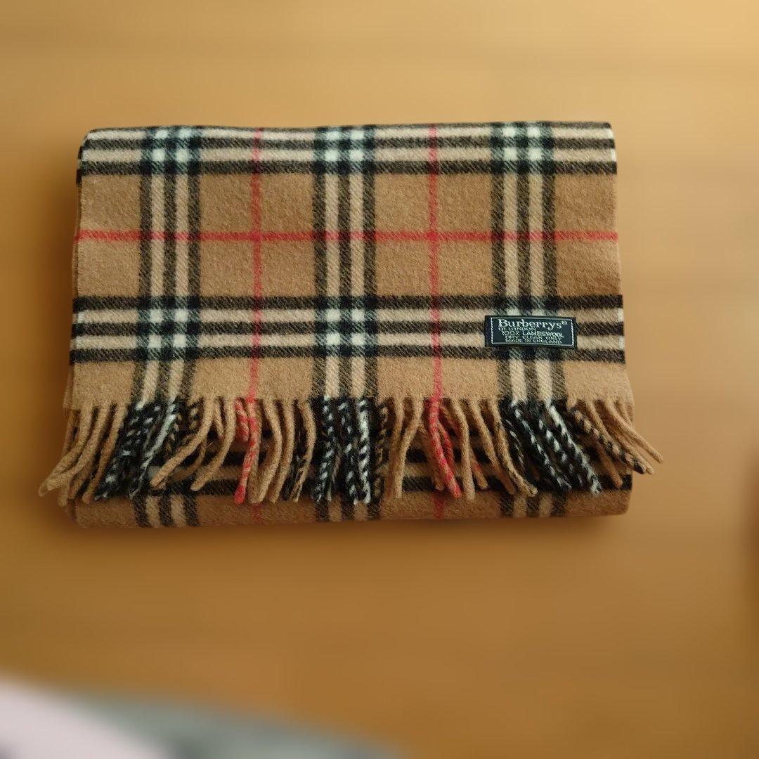 B*u様 【極美品】Burberry ノバチェック柄マフラーラムウール100％