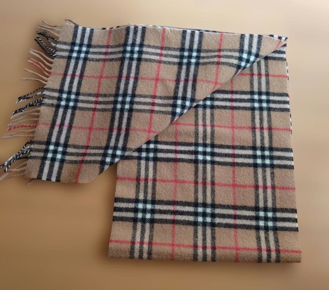 B*u様 【極美品】Burberry ノバチェック柄マフラーラムウール100％