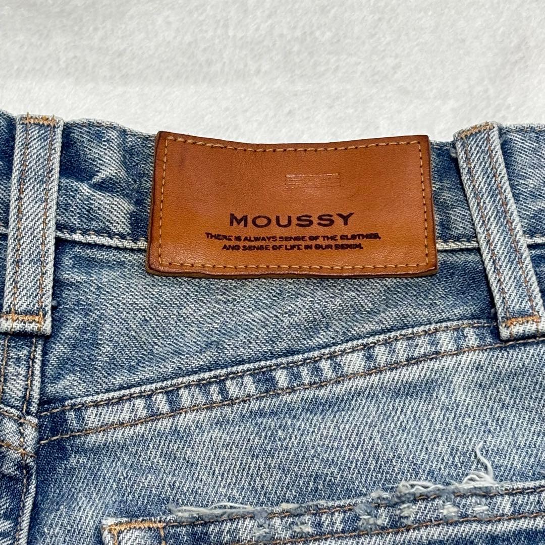 【匿名】 moussy mvs フレアデニム ブーツカット ブルー 22